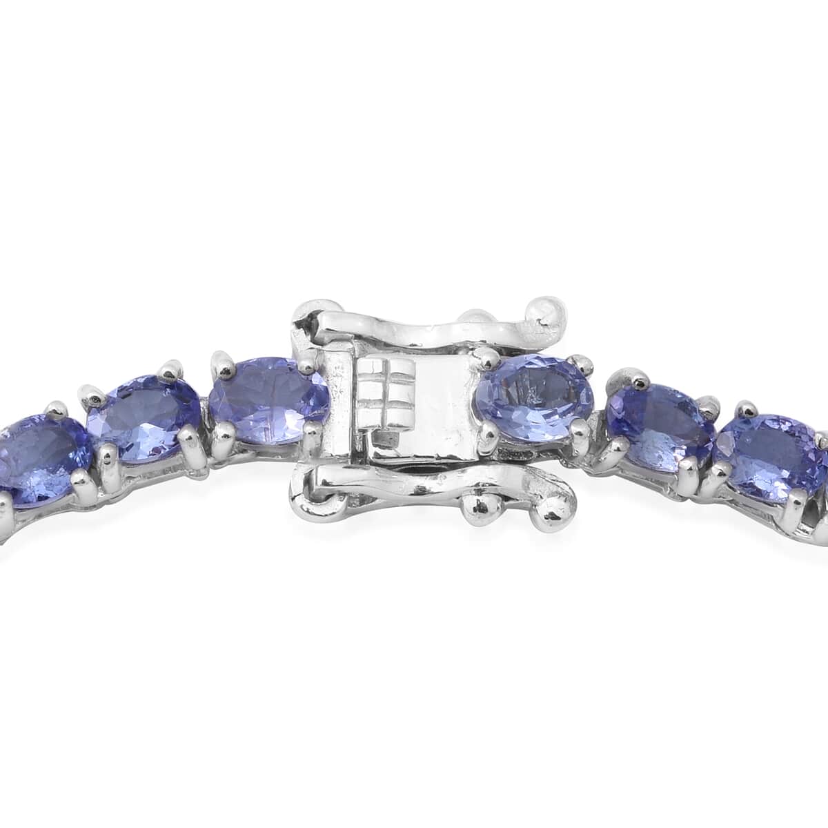 Tanzanite Tennis Necklace 18 Inches in Platinum Over Sterling Silver 18.70 Grams 19.20 ctw image number 3