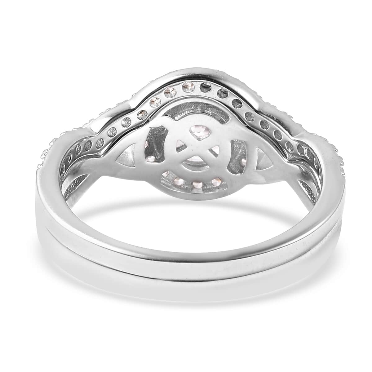 Lustro Stella Finest CZ Set of 2 Ring in Sterling Silver (Size 7.0) 3.10 ctw image number 5