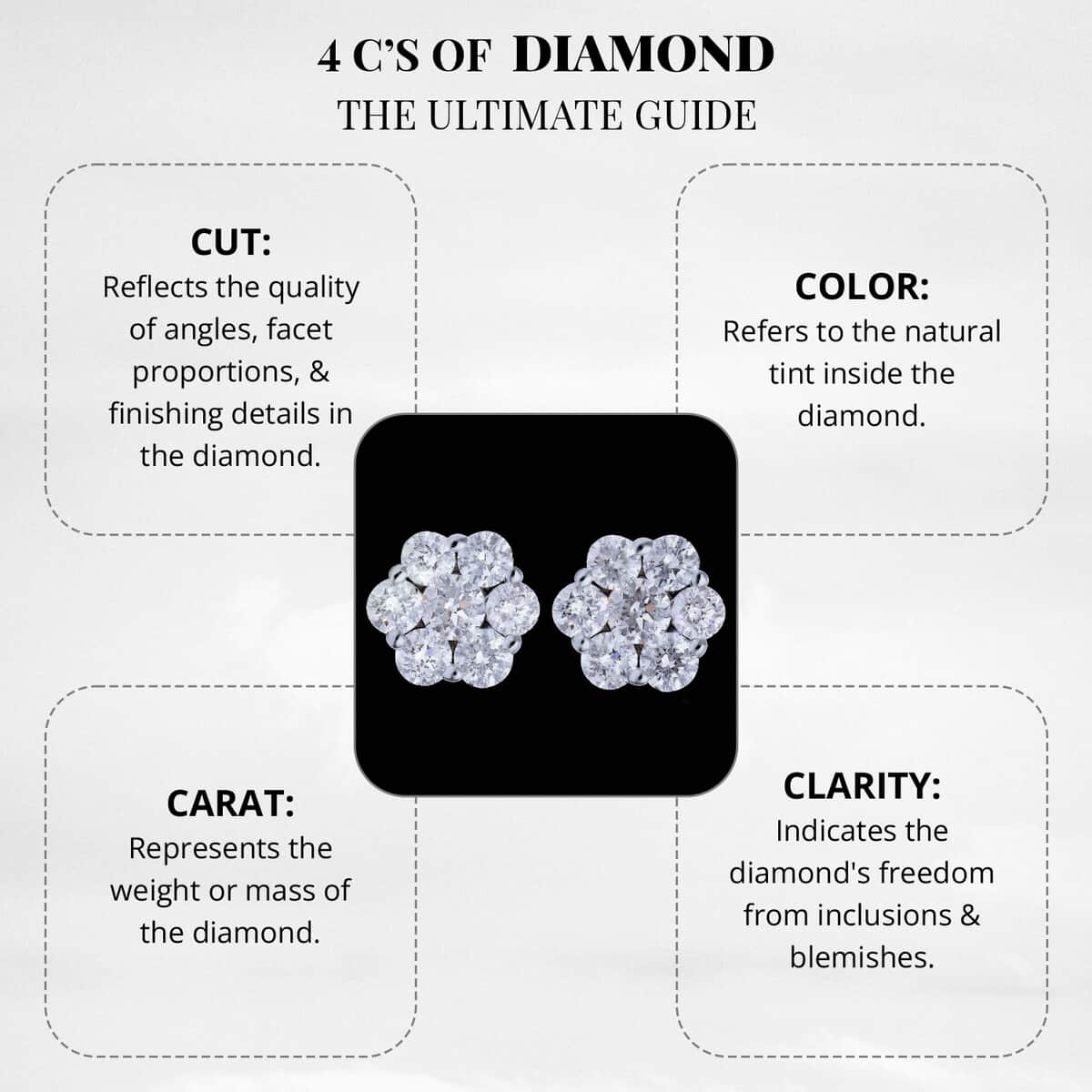 IGI Certified Rhapsody 950 Platinum E-F VS Diamond Stud Earrings, Diamond Cluster Earrings, Diamond Floral Studs,Platinum Earrings 0.50 ctw image number 3