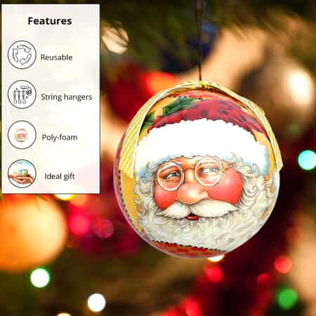 Set of 14pcs Golden Christmas Decoration Balls and Ribbon image number 2