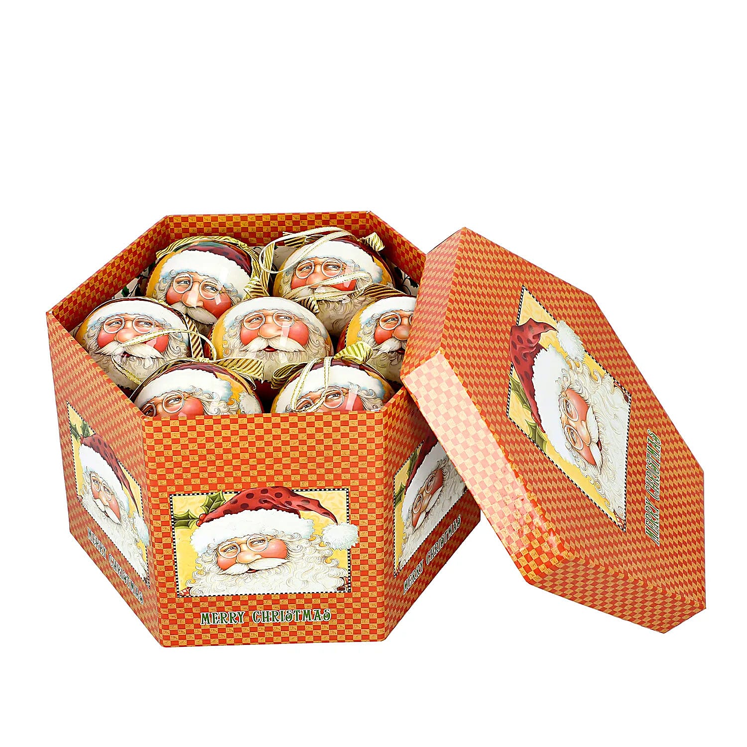 Set of 14pcs Golden Christmas Decoration Balls and Ribbon