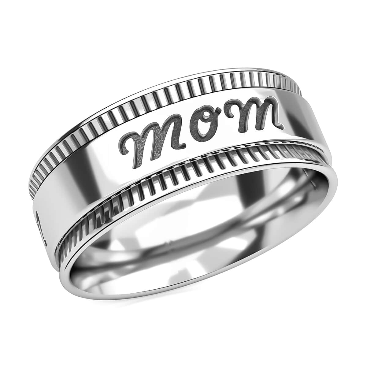 Sterling Silver Mom Spinner Ring, Anxiety Ring for Women, Fidget Rings for Anxiety for Women, Stress Relieving Anxiety Ring, Promise Rings (Size 10.0) (5 g) image number 0