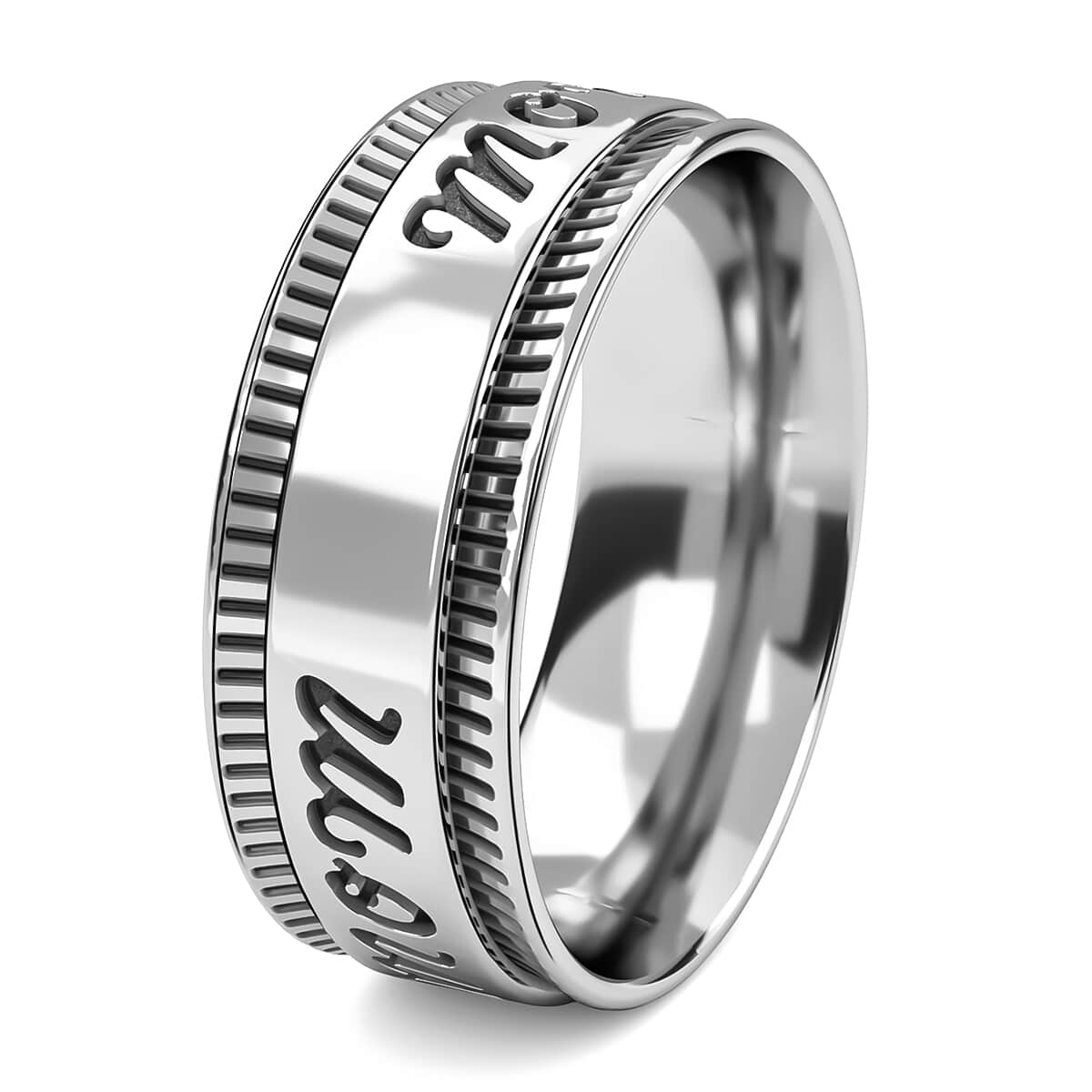 Sterling Silver Mom Spinner Ring, Anxiety Ring for Women, Fidget Rings for Anxiety for Women, Stress Relieving Anxiety Ring, Promise Rings (Size 10.0) (5 g) image number 6