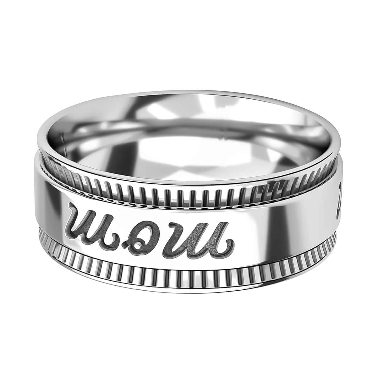 Sterling Silver Mom Spinner Ring, Anxiety Ring for Women, Fidget Rings for Anxiety for Women, Stress Relieving Anxiety Ring, Promise Rings (Size 10.0) (5 g) image number 7