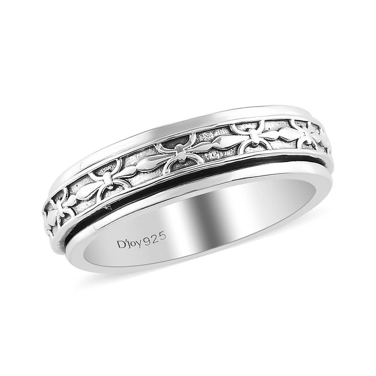 D'Joy Spinner Ring in Sterling Silver (Size 5.0) 4 Grams
