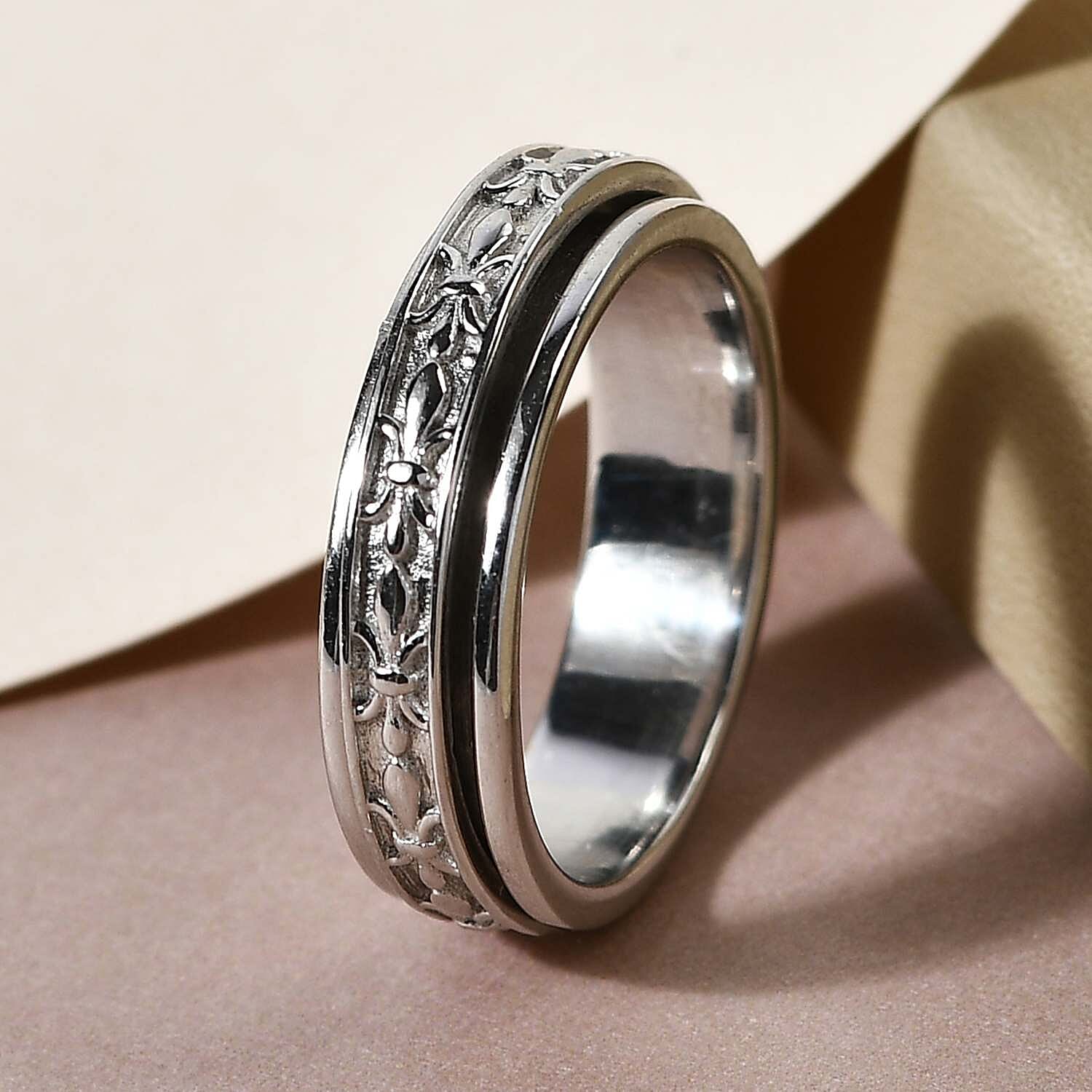 D'Joy Spinner Ring in Sterling Silver (Size 5.0) 4 Grams