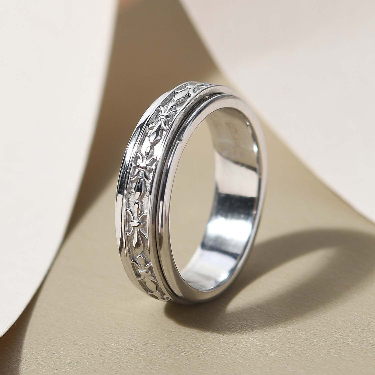D'Joy Spinner Ring in Sterling Silver (Size 5.0) 4 Grams