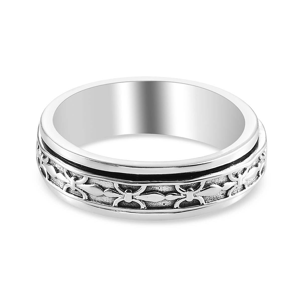 D'Joy Spinner Ring in Sterling Silver (Size 5.0) 4 Grams