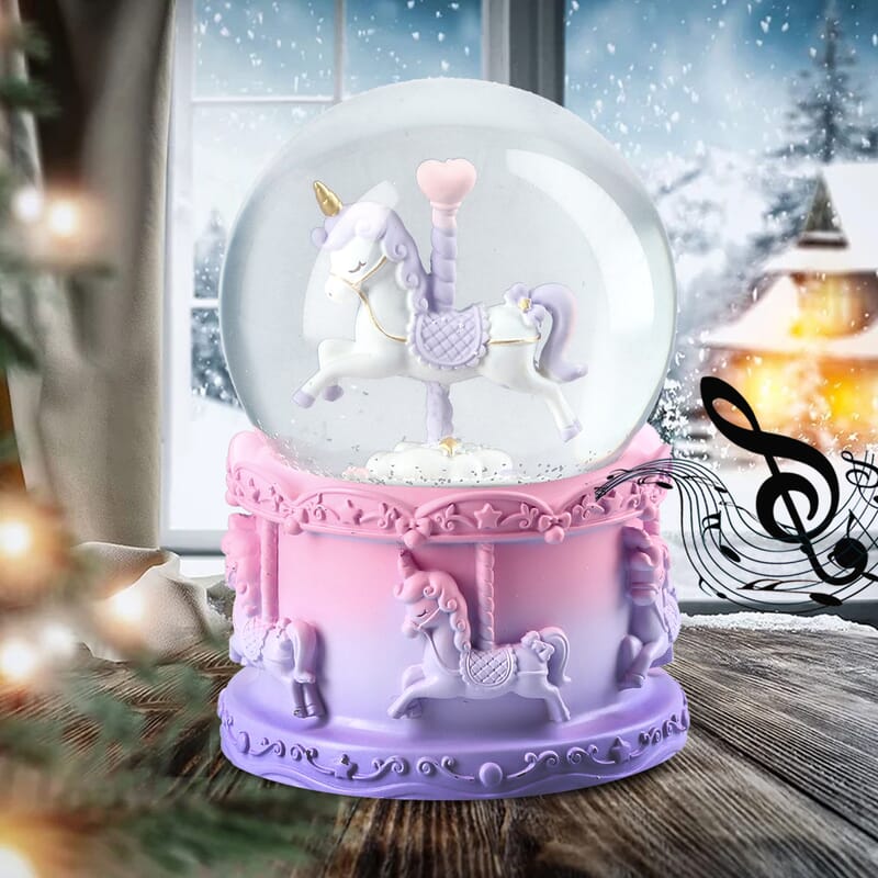 Christmas Musical Snow Globe-Sweet Dream Unicorn