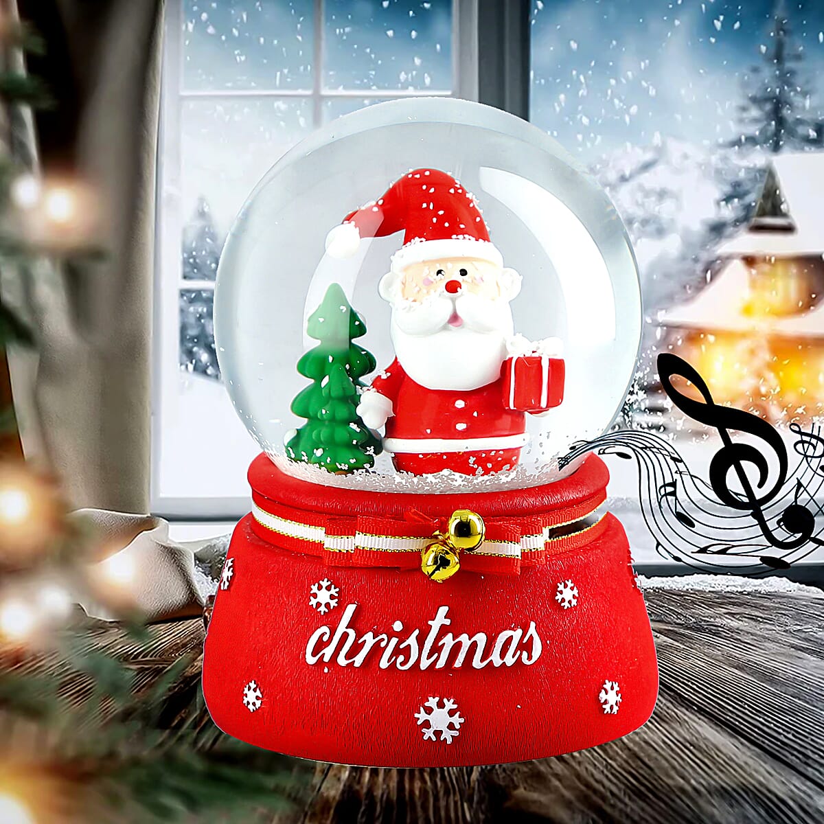 Christmas Musical Snow Globe-Santa's Gift image number 1