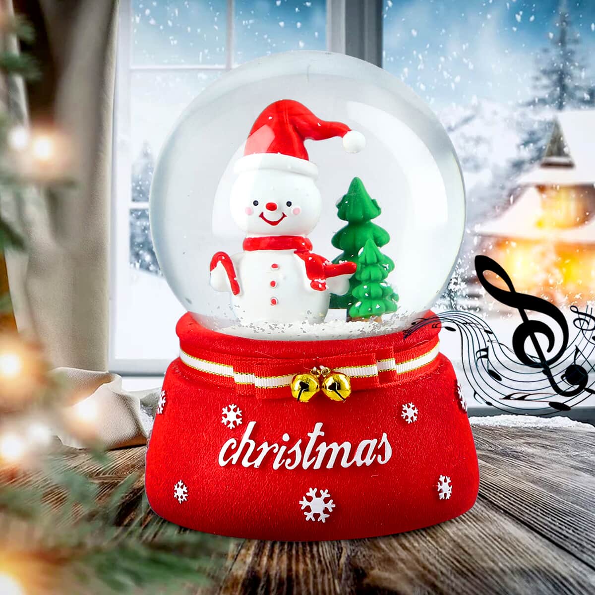 Christmas Musical Snow Globe - Snowman (3 AAA Batteries) image number 1