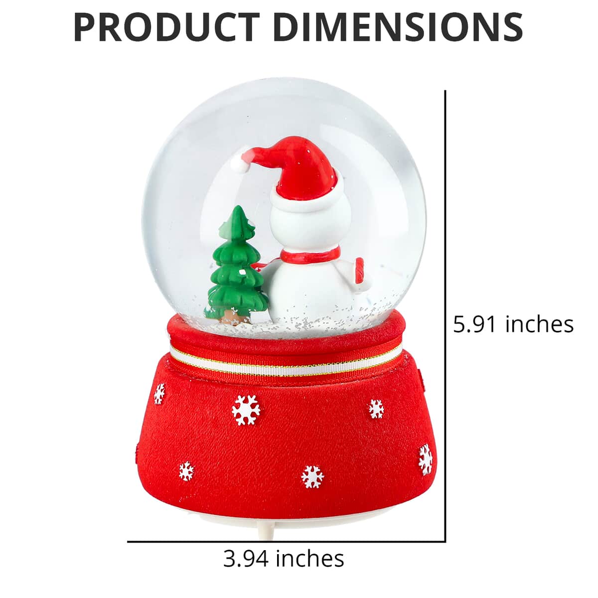 Christmas Musical Snow Globe - Snowman (3 AAA Batteries) image number 3