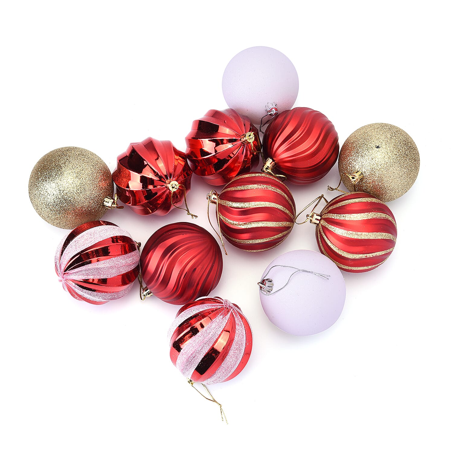 12 Pieces of Christmas Tree Decoration  in Gift Box - Red
