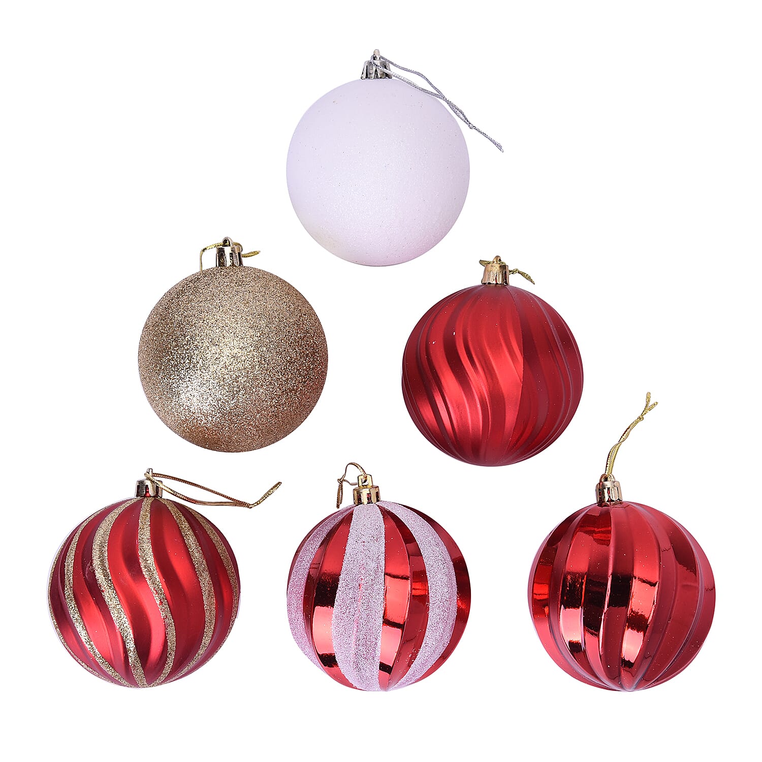 12 Pieces of Christmas Tree Decoration  in Gift Box - Red