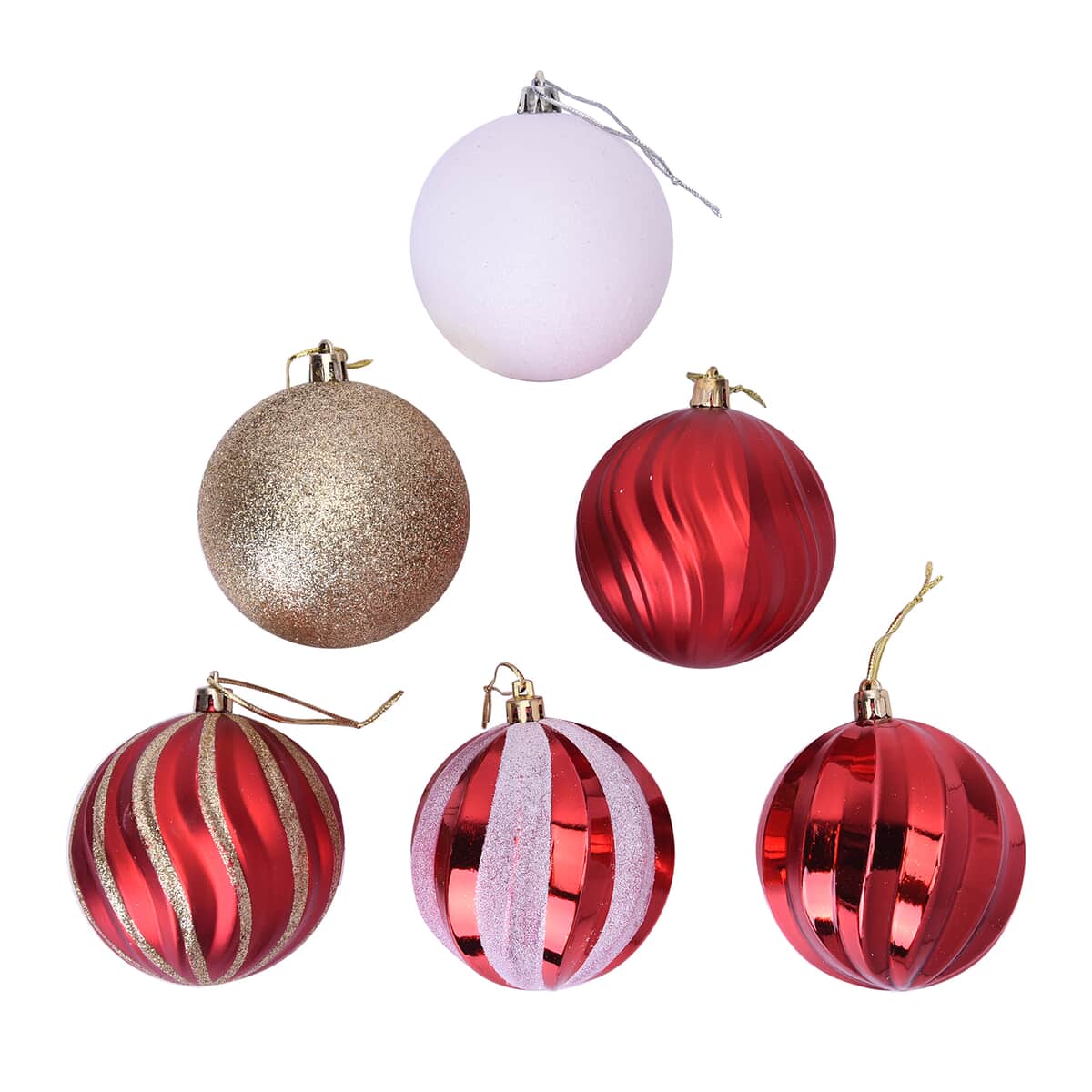 12 Pieces of Christmas Tree Decoration  in Gift Box - Red image number 2