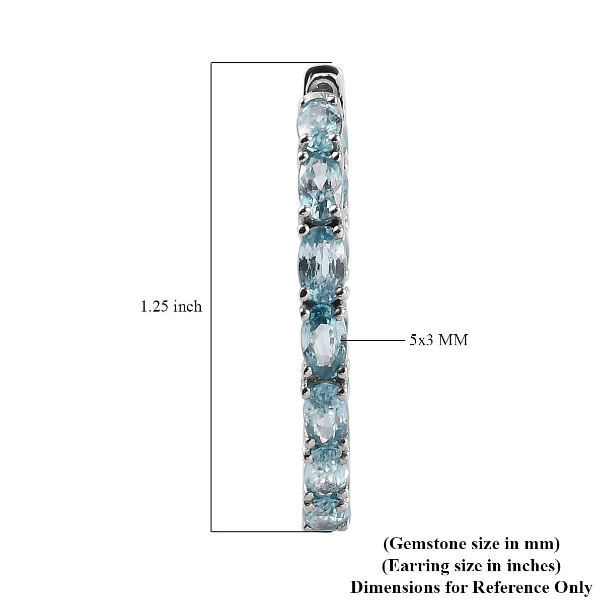 Cambodian Blue Zircon Inside Out Hoop Earrings in Platinum Over Sterling Silver 10.30 ctw