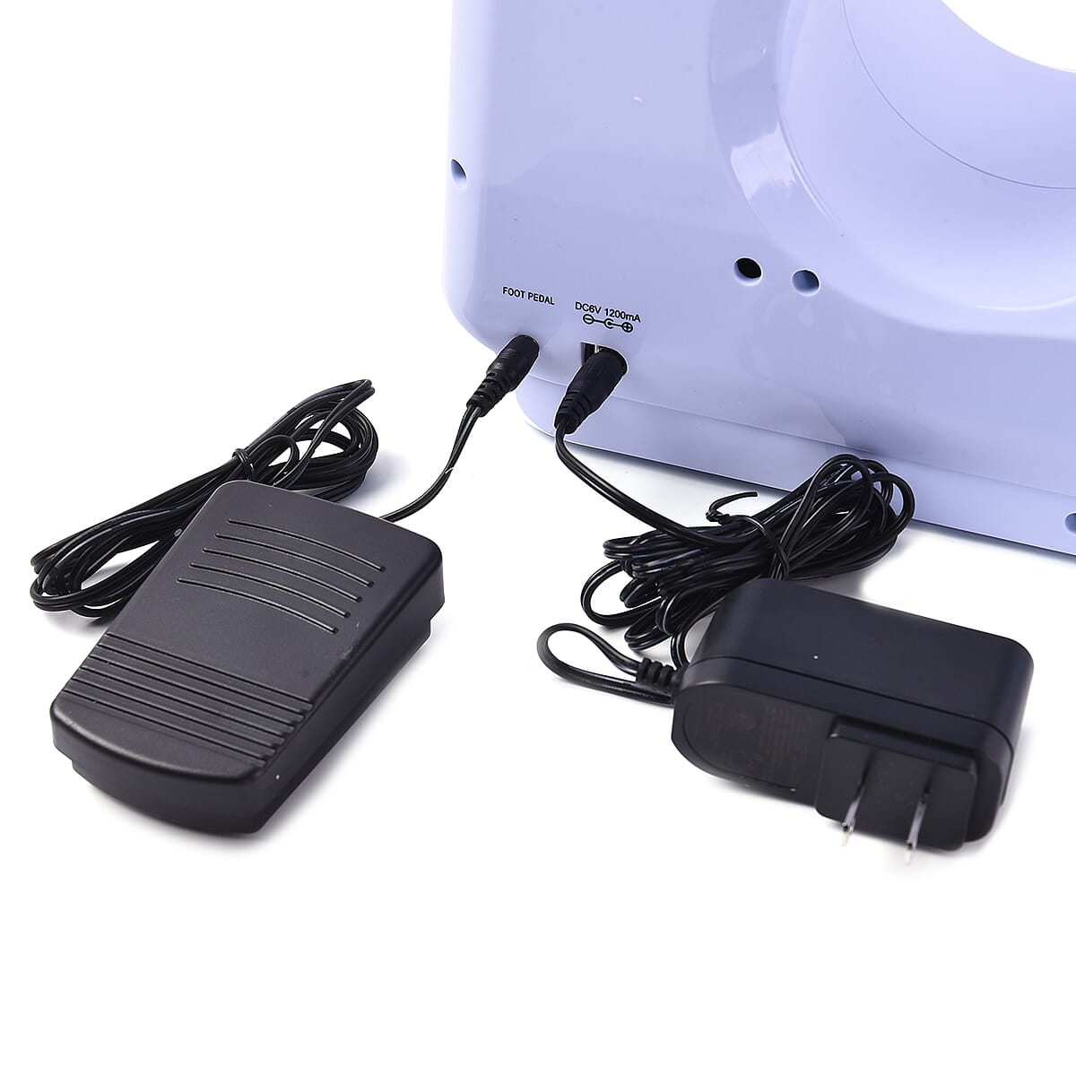 White and Purple 12-Needle Multi-function Sewing Machine with Two Speed Control (Battery 4xAA Not Included) image number 7