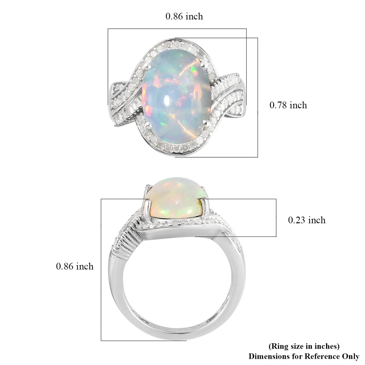 Premium Ethiopian Welo Opal and Diamond Ring in Platinum Over Sterling Silver 4.00 ctw image number 5