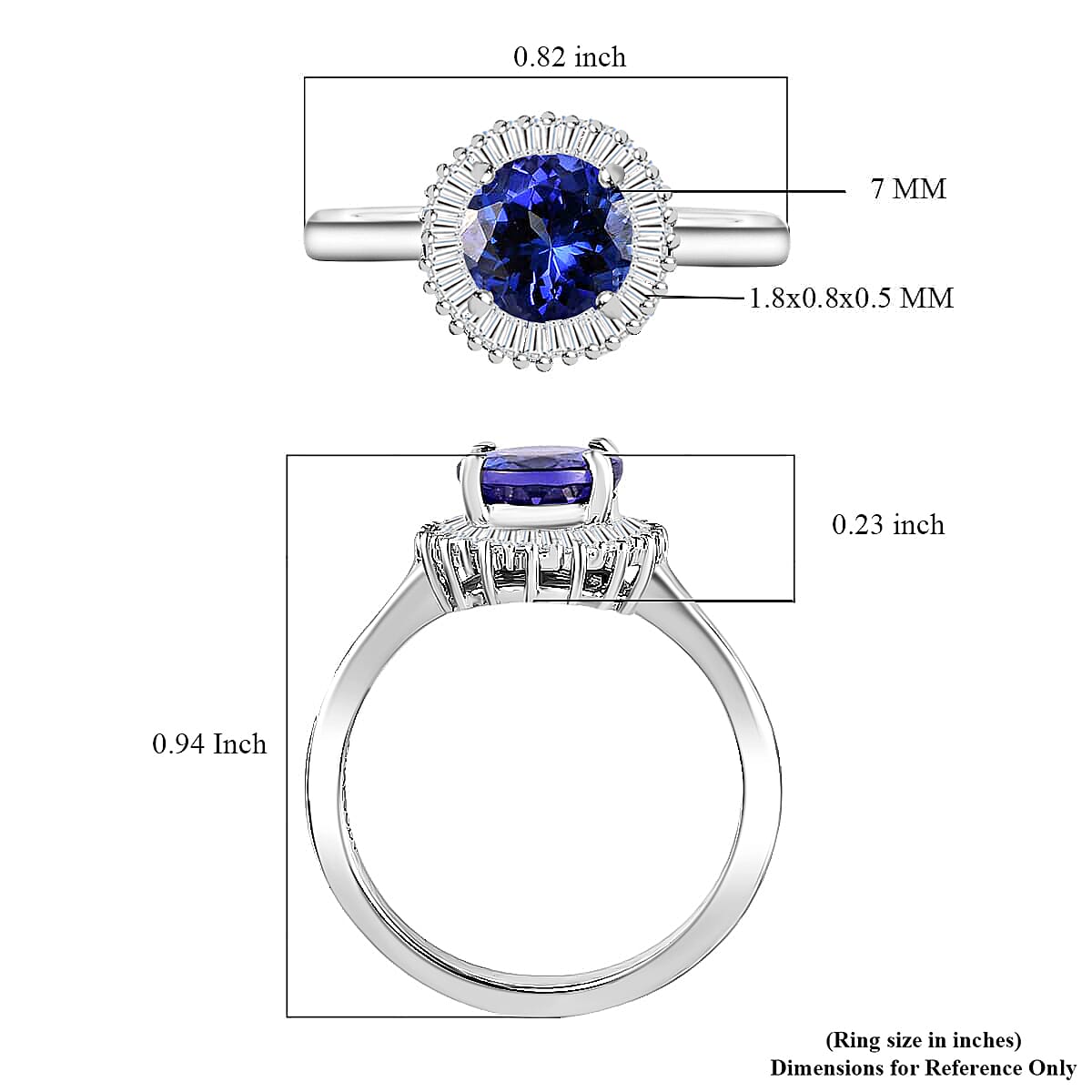 RHAPSODY 950 Platinum AAAA Tanzanite and E-F VS2 Diamond Ring 5 Grams 1.75 ctw image number 5