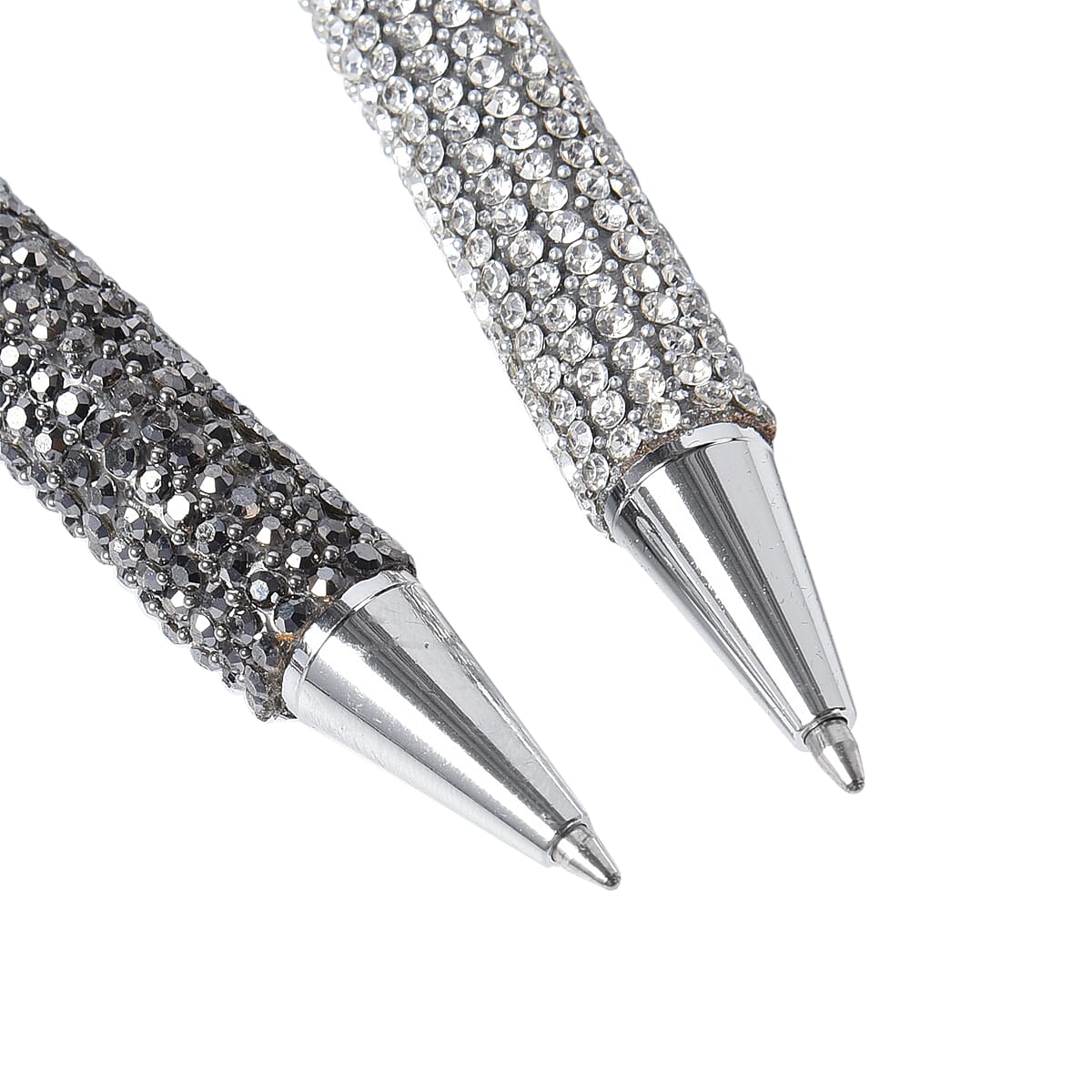 Set of 2 Black and White Simulated Diamond Pen with 2 Replacement Ink image number 3