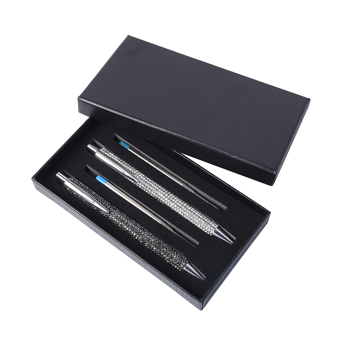 Set of 2 Black and White Simulated Diamond Pen with 2 Replacement Ink image number 4