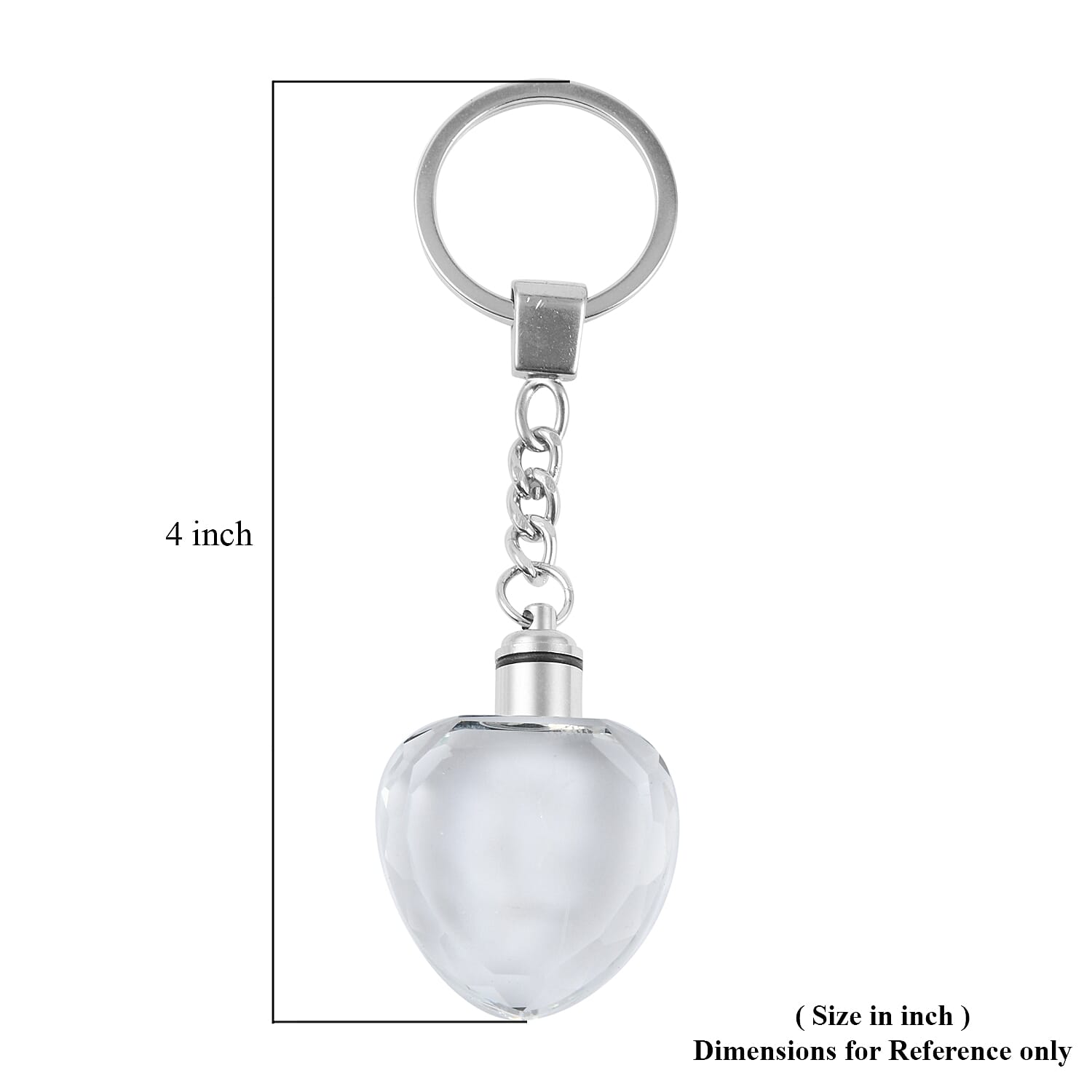 Set of 5 Crystal LED Heart Keychains (3xAG1 Battery included)