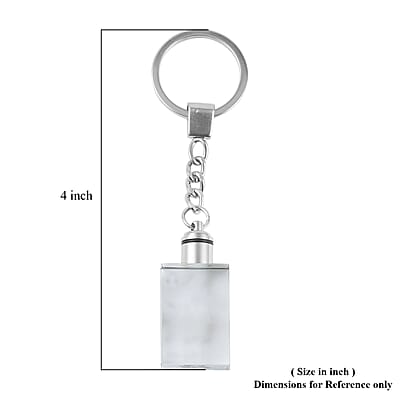 Set of 5 Crystal LED Rectangle Keychains (3xAG1 Battery included)