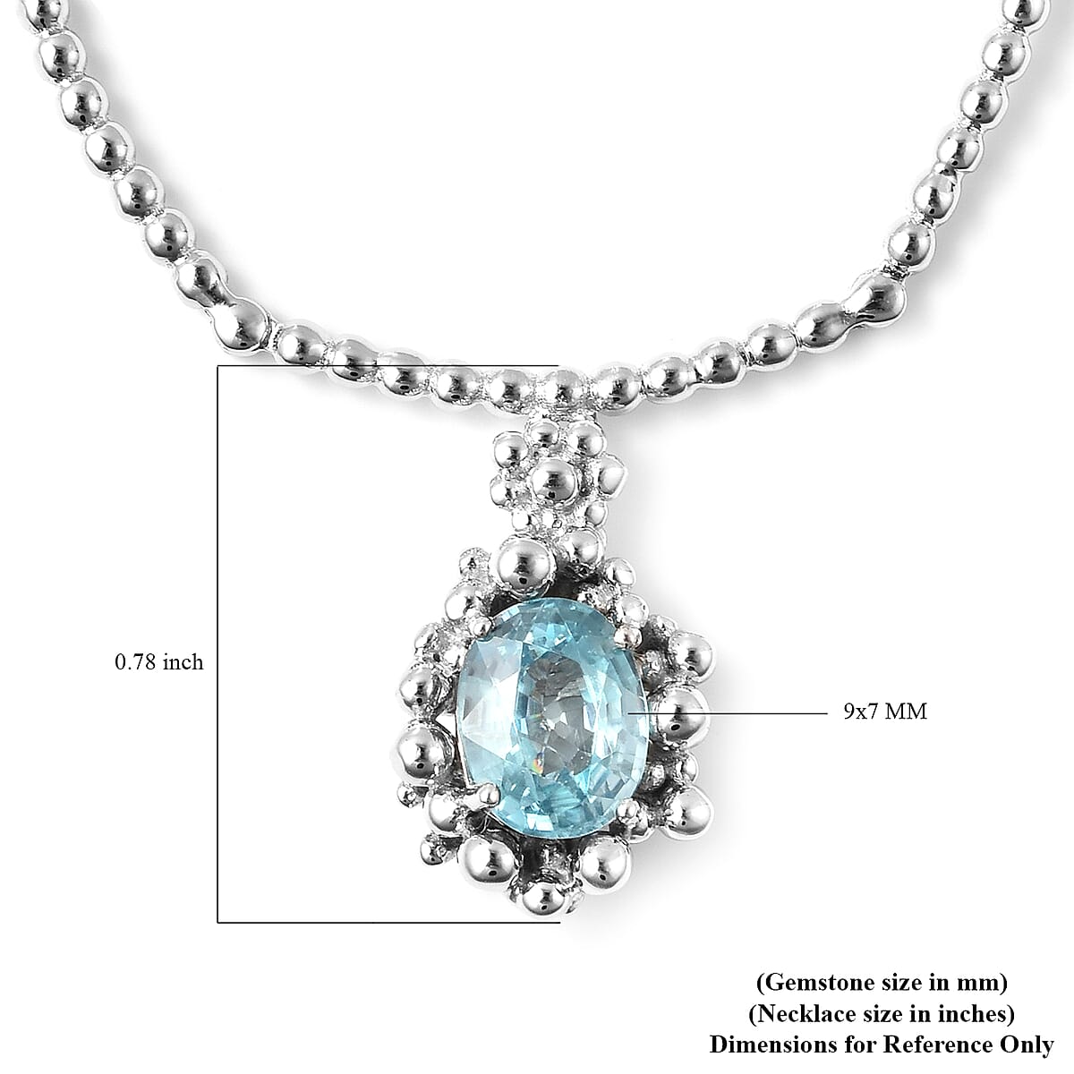 LucyQ Bubble Collection Cambodian Blue Zircon Necklace 20 Inches in Sterling Silver 2.75 ctw image number 4