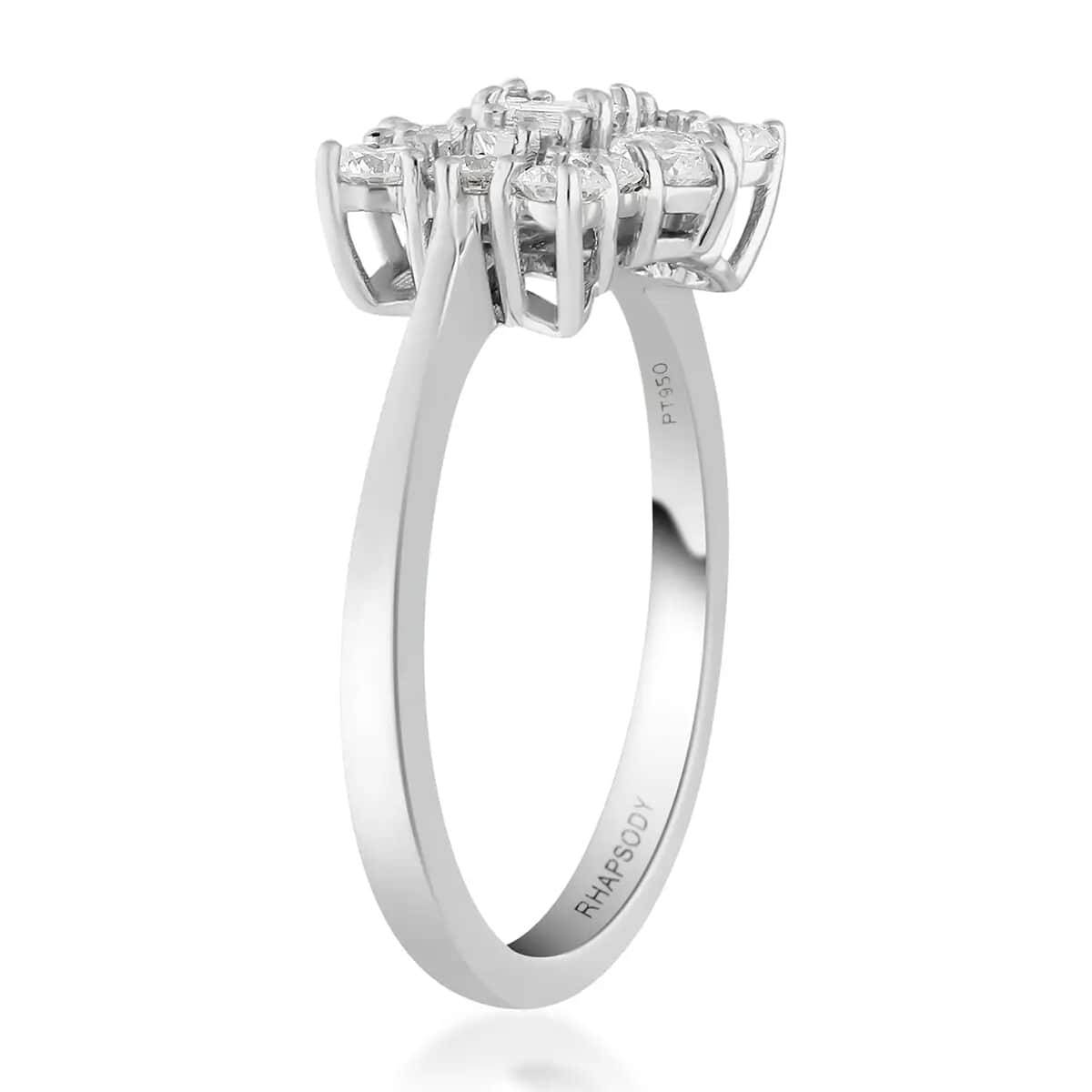 Rhapsody IGI Certified 950 Platinum Diamond E-F VS2 Ring (Size 8.0) 4.90 Grams 1.00 ctw image number 3