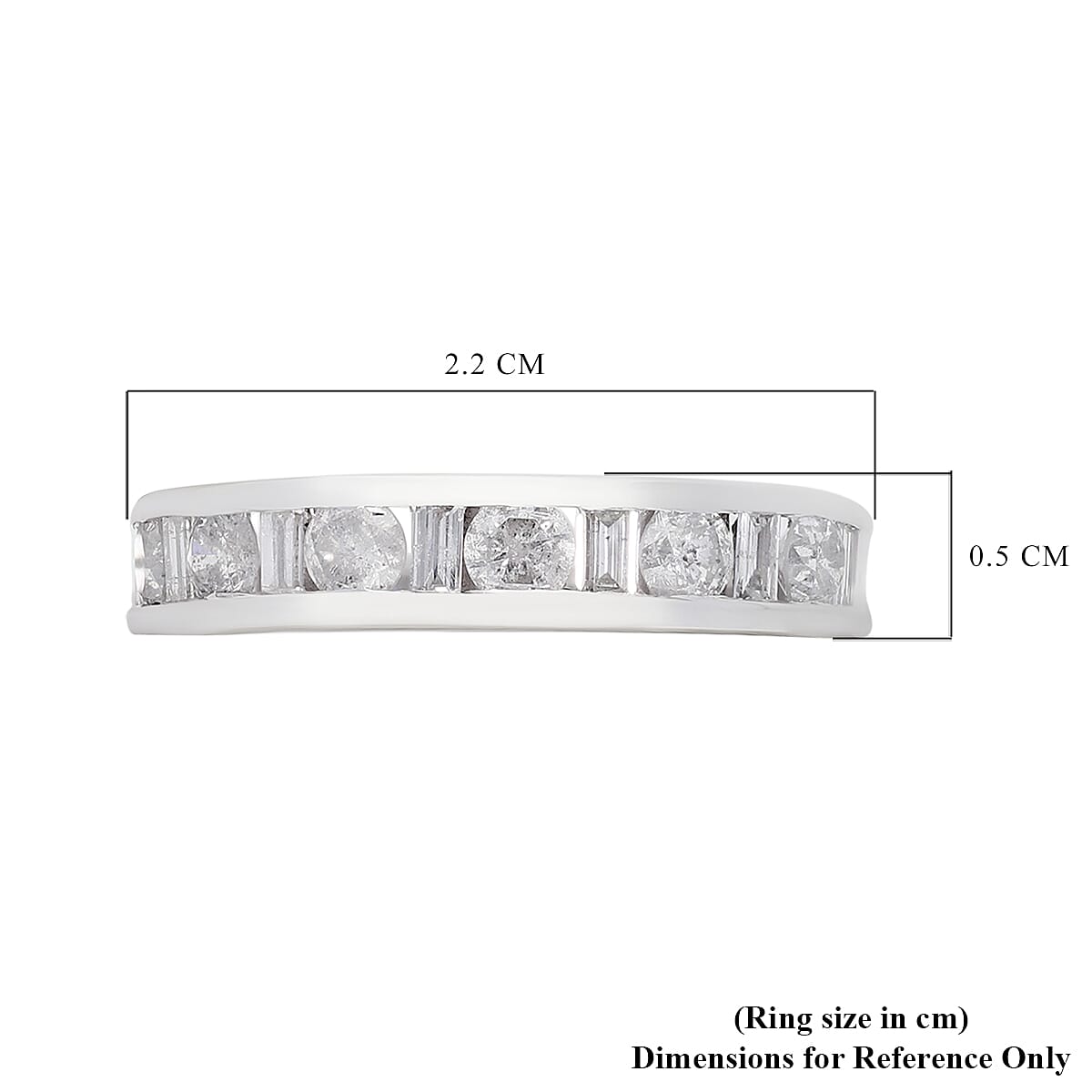 SGL Certified 10K White Gold G-H I3 Diamond Band Ring (Size 7.0) 1.00 ctw image number 5