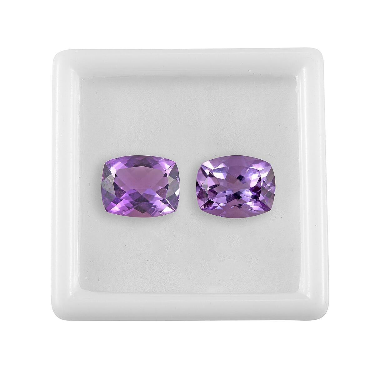 AA Rose De France Amethyst Set of 2 (Cush 10x8 mm) 5.00 ctw Loose Gemstone