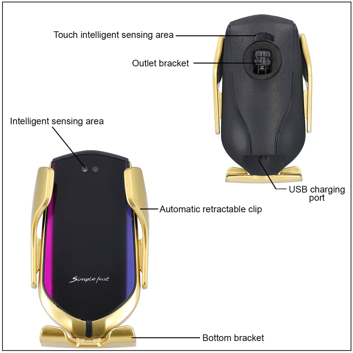 Gold Wireless Car Smartphone Charger image number 2