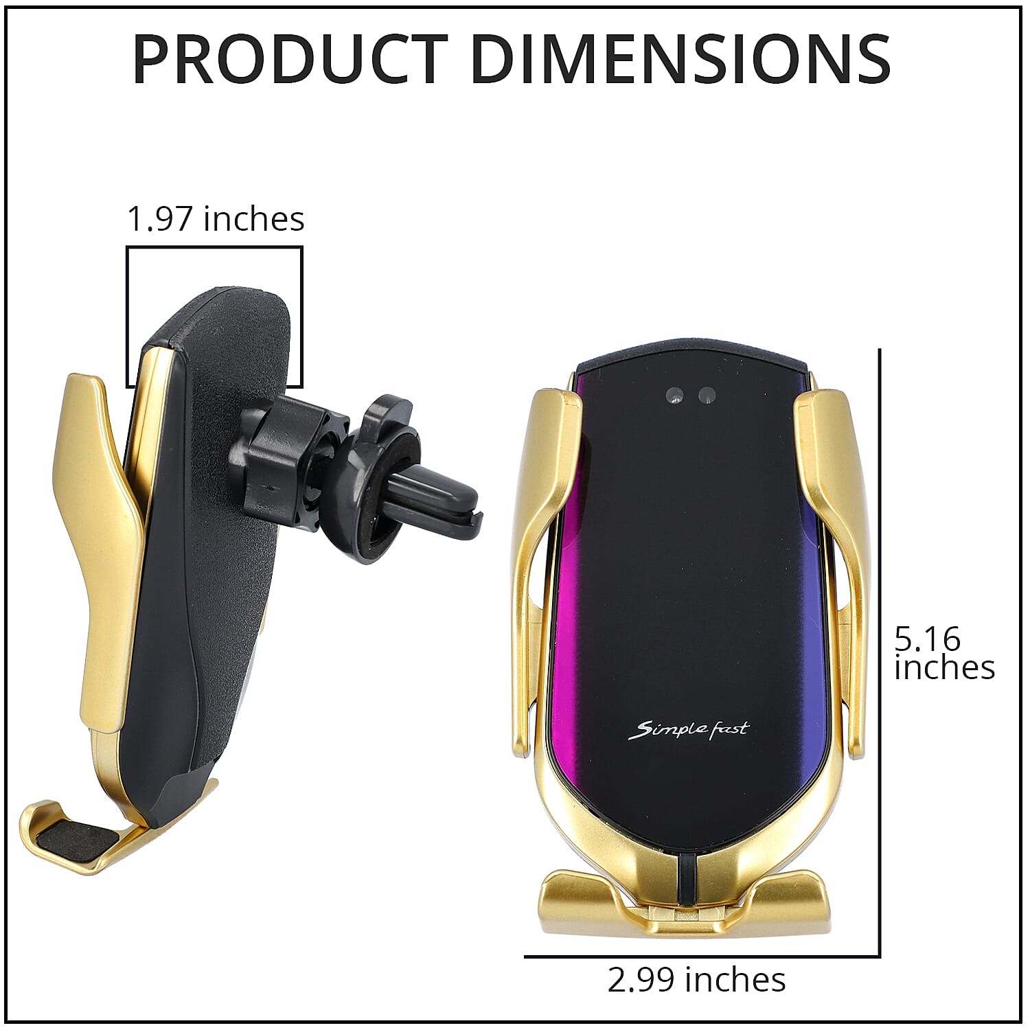 Gold Wireless Car Smartphone Charger