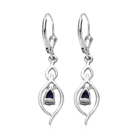 0.80 ctw Tanzanite Earrings in Platinum Over Sterling Silver image number 5