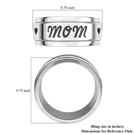 Sterling Silver Mom Spinner Ring, Anxiety Ring for Women, Fidget Rings for Anxiety for Women, Stress Relieving Anxiety Ring (Size 7.0) (6.50 g) image number 7