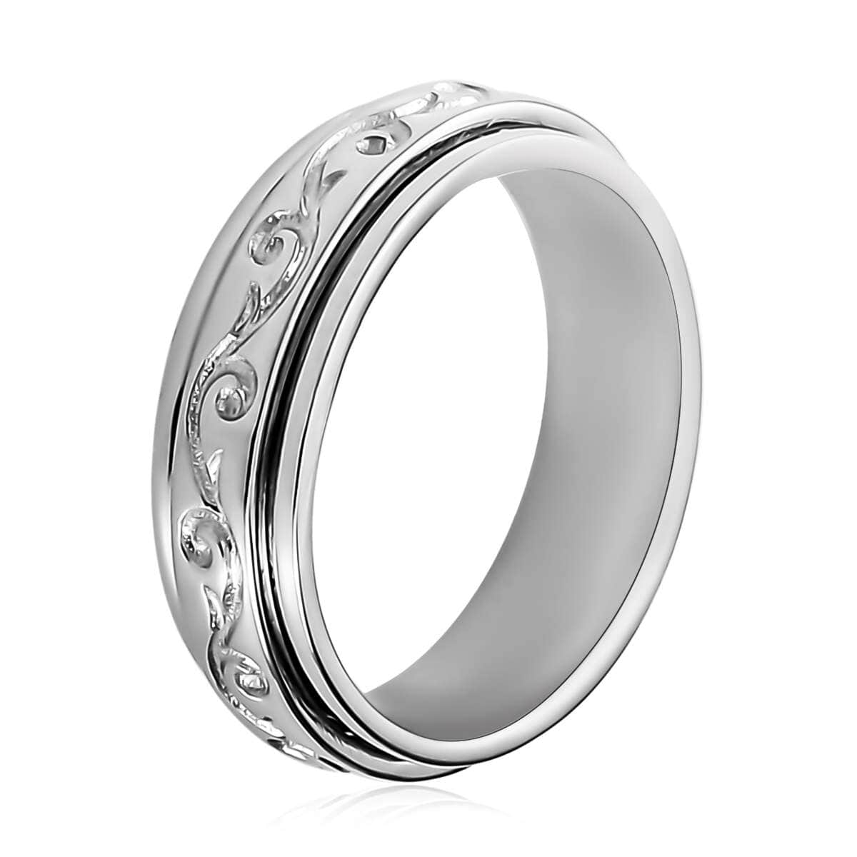 Sterling Silver Spinner Ring, Anxiety Ring for Women, Fidget Rings for Anxiety for Women, Stress Relieving Anxiety Ring, Promise Rings (Size 10.0) (4 g) image number 5