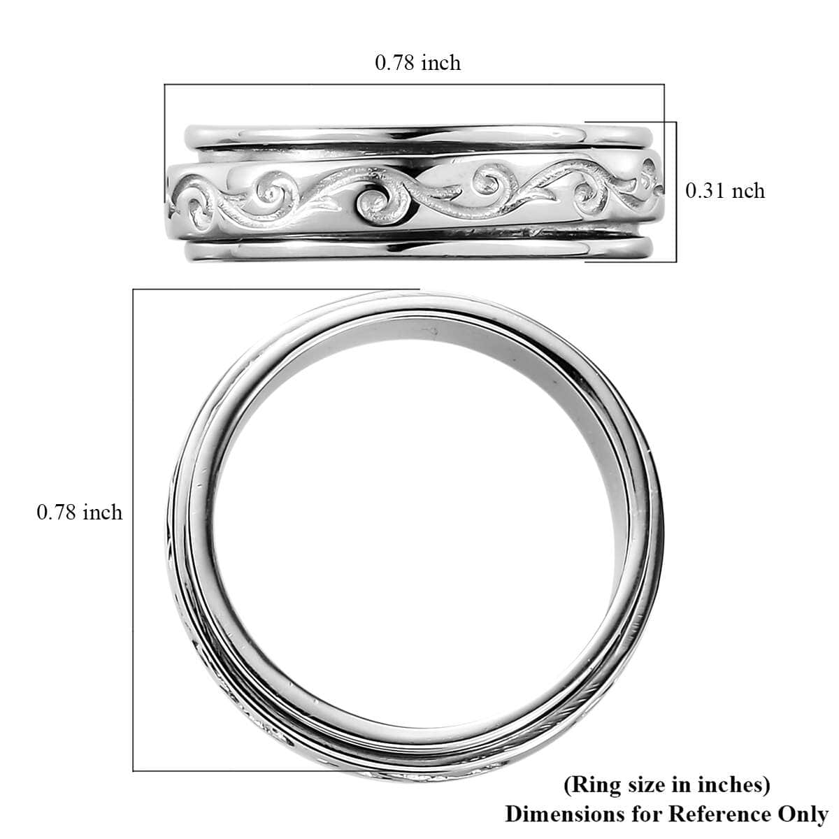 Spinner Ring in Sterling Silver, Anxiety Ring for Women, Fidget Rings for Anxiety for Women, Promise Ring (4 g) (Size 5.0) image number 7