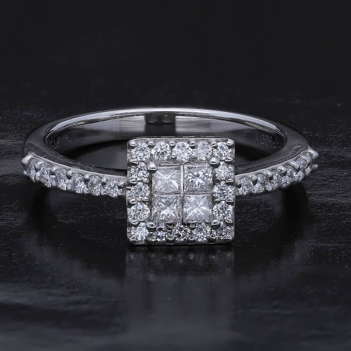 Rhapsody 950 Platinum E-F VS Diamond Ring (Size 7.0) 4.75 Grams 0.50 ctw image number 1