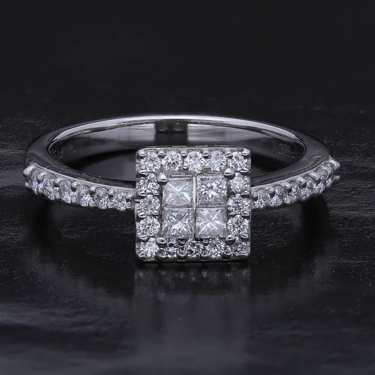 Rhapsody 950 Platinum Diamond E-F VS Ring (Size 8.0) 4.75 Grams 0.50 ctw image number 1