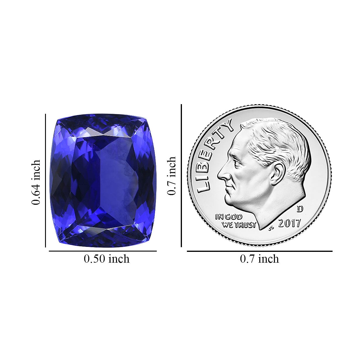 Certified and Appraised AAAA Tanzanite (Cush Free Size) 17.05 ctw | Loose Gem | Loose Gemstones | Loose Stones | Jewelry Stones image number 2