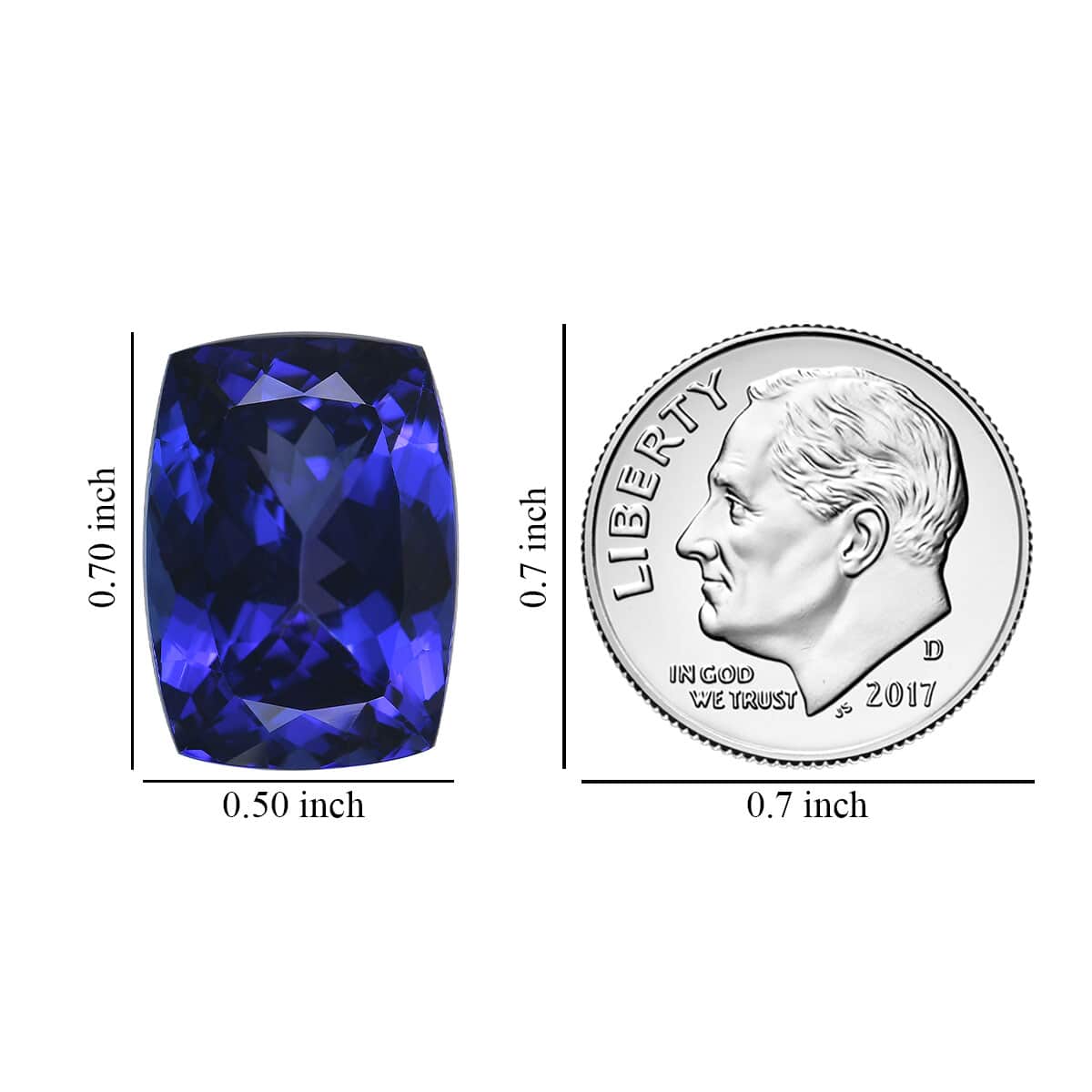 Certified & Appraised AAAA Tanzanite (Cush Free Size) 20.64 ctw image number 2