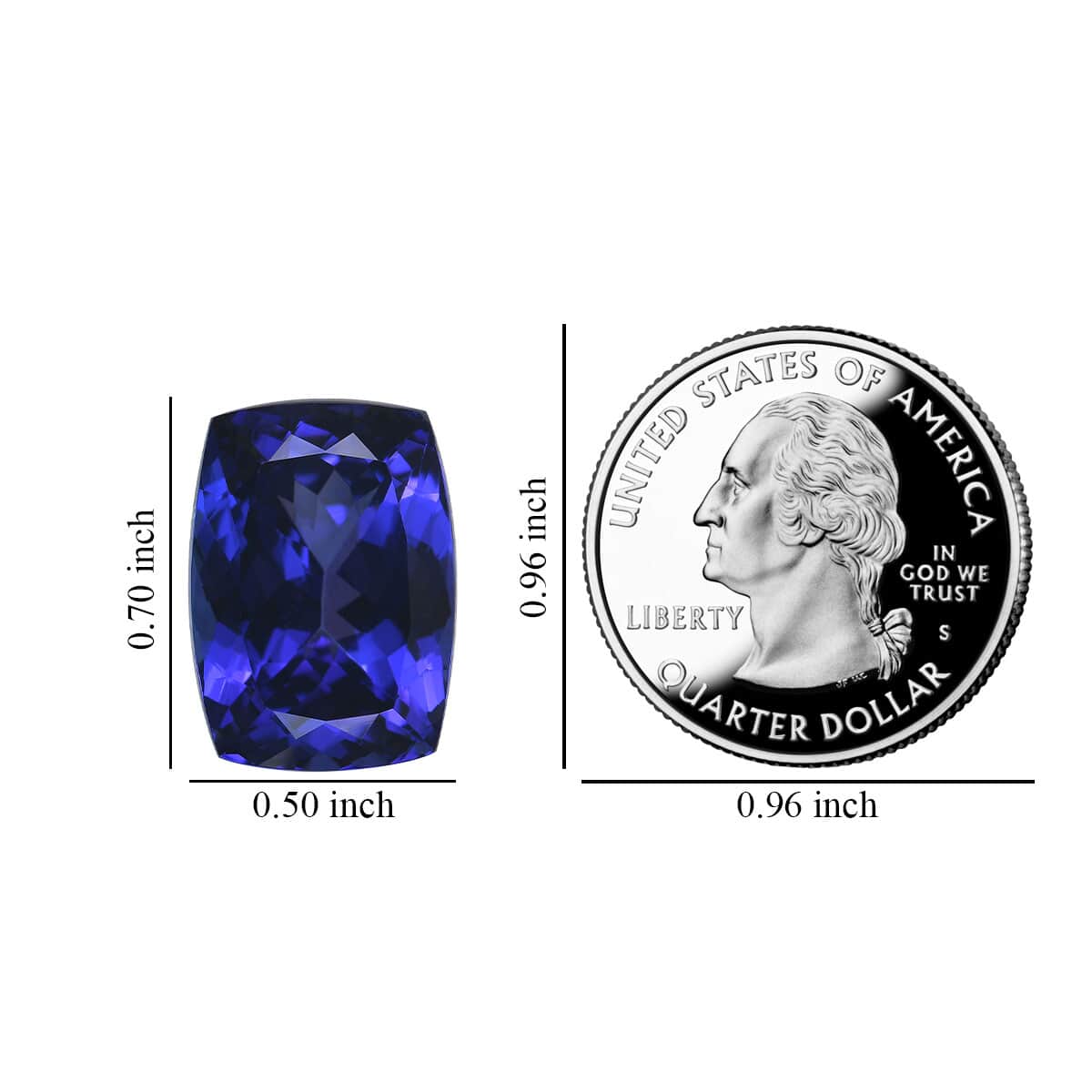 Certified & Appraised AAAA Tanzanite (Cush Free Size) 20.64 ctw image number 3