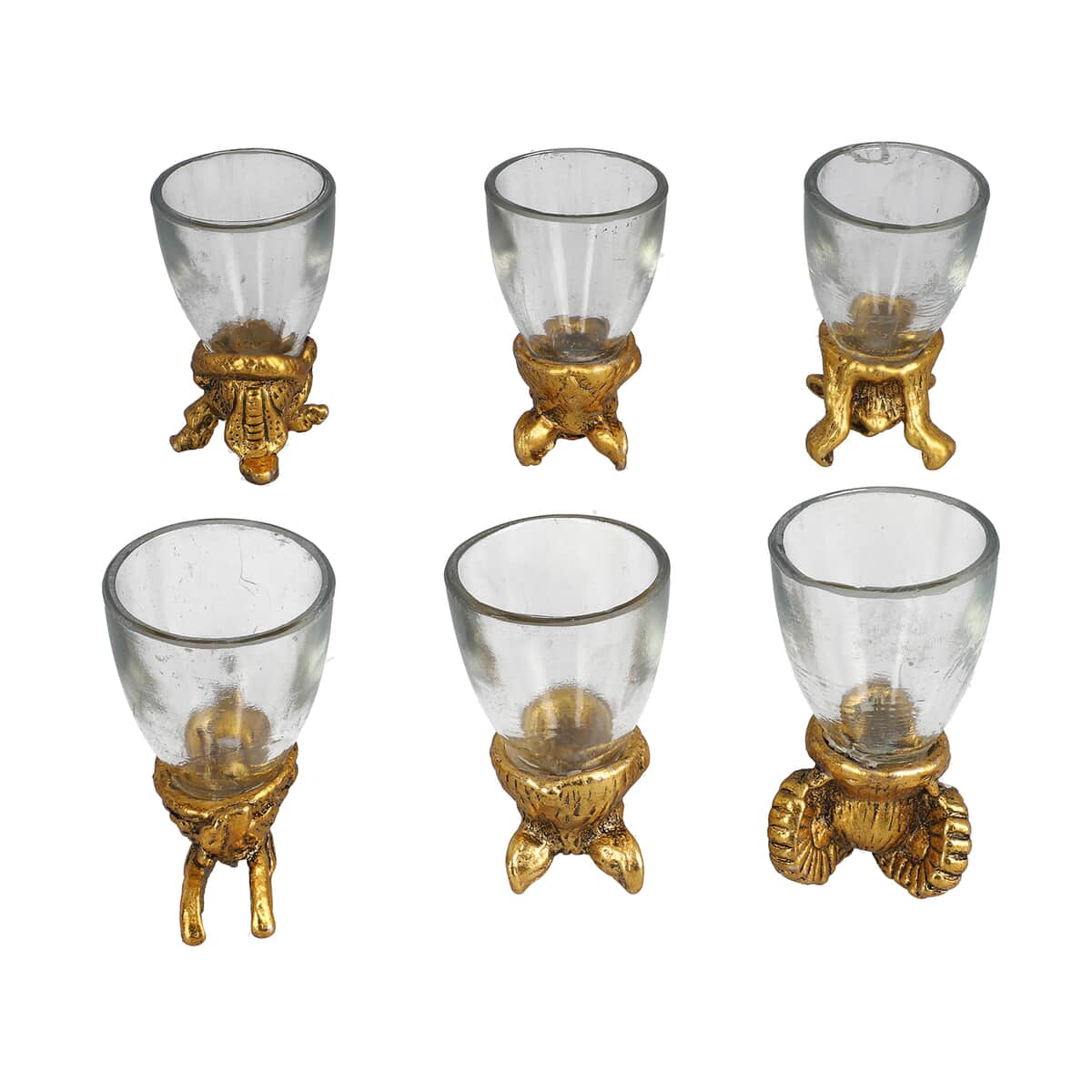 Set of 6 Golden Animal Head Shot Glasses - 50ml image number 4