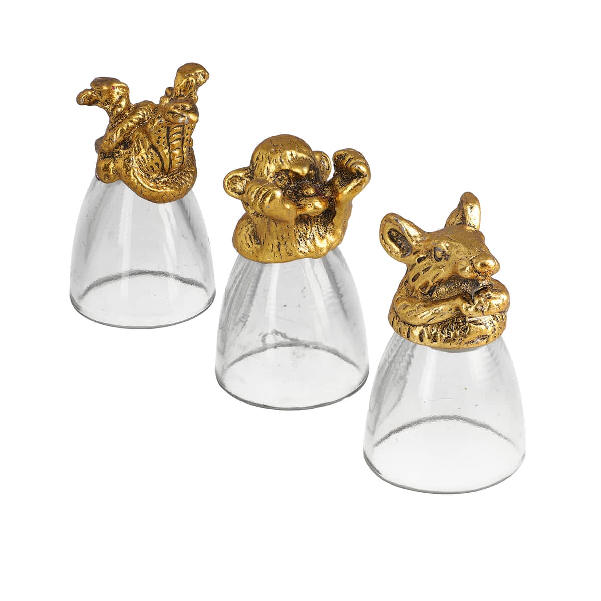 Set of 6 Golden Animal Head Shot Glasses - 50ml image number 6