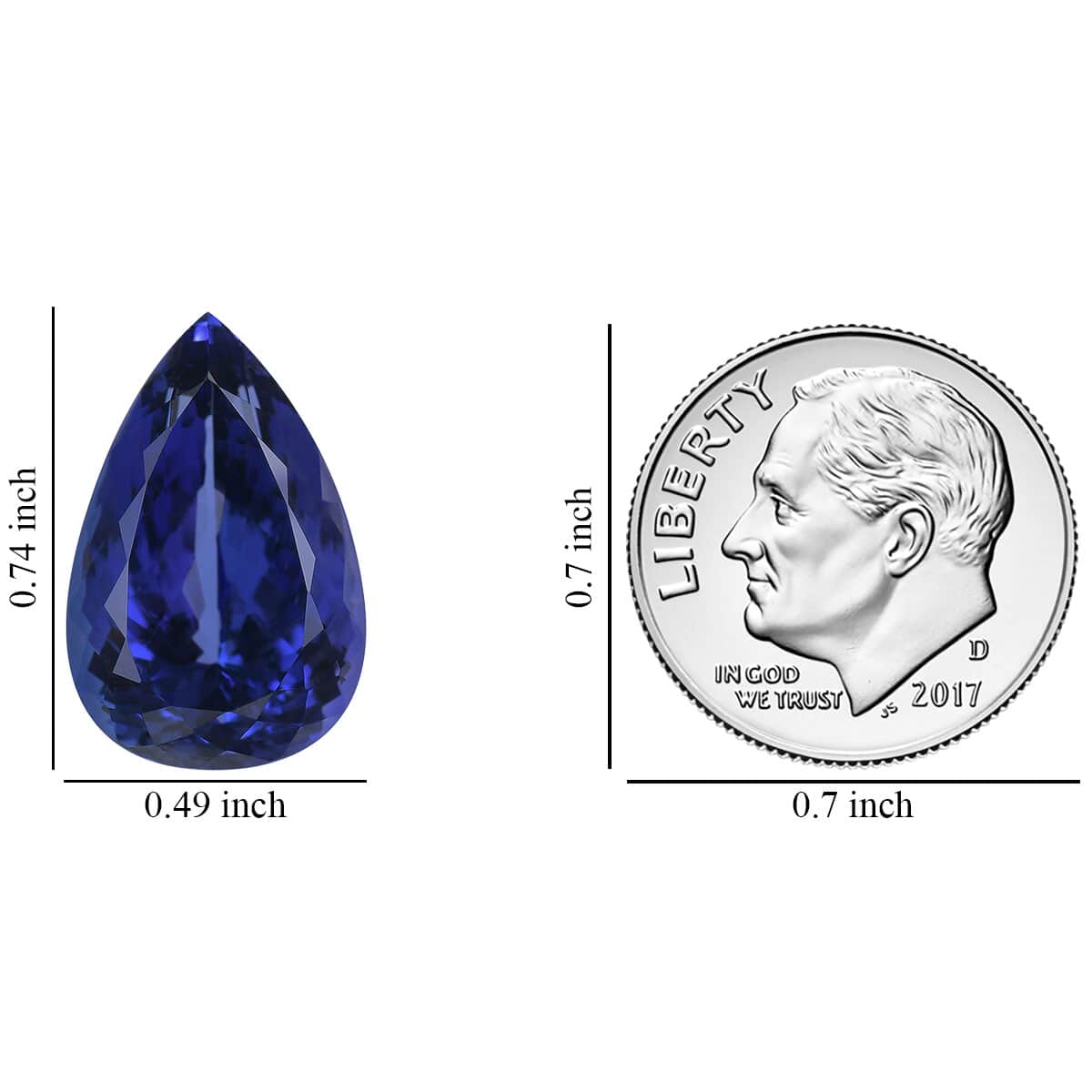 AAAA Tanzanite (Pear Free Size) 15.30 ctw image number 2