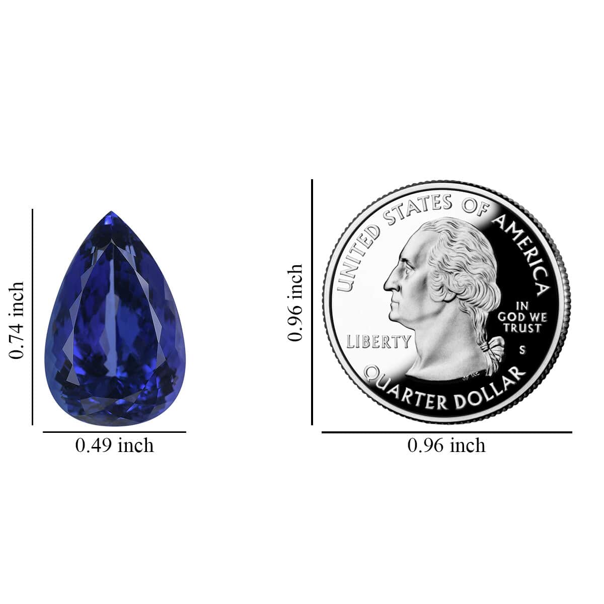 AAAA Tanzanite (Pear Free Size) 15.30 ctw image number 3