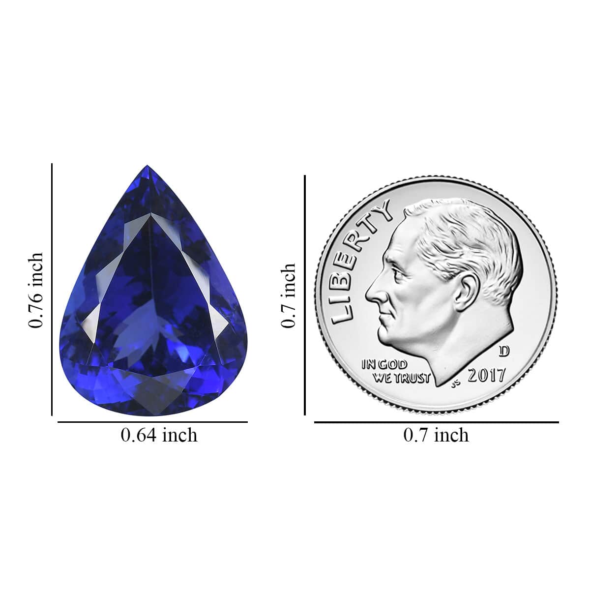 AAAA Tanzanite (Pear Free Size) 16.50 ctw image number 2