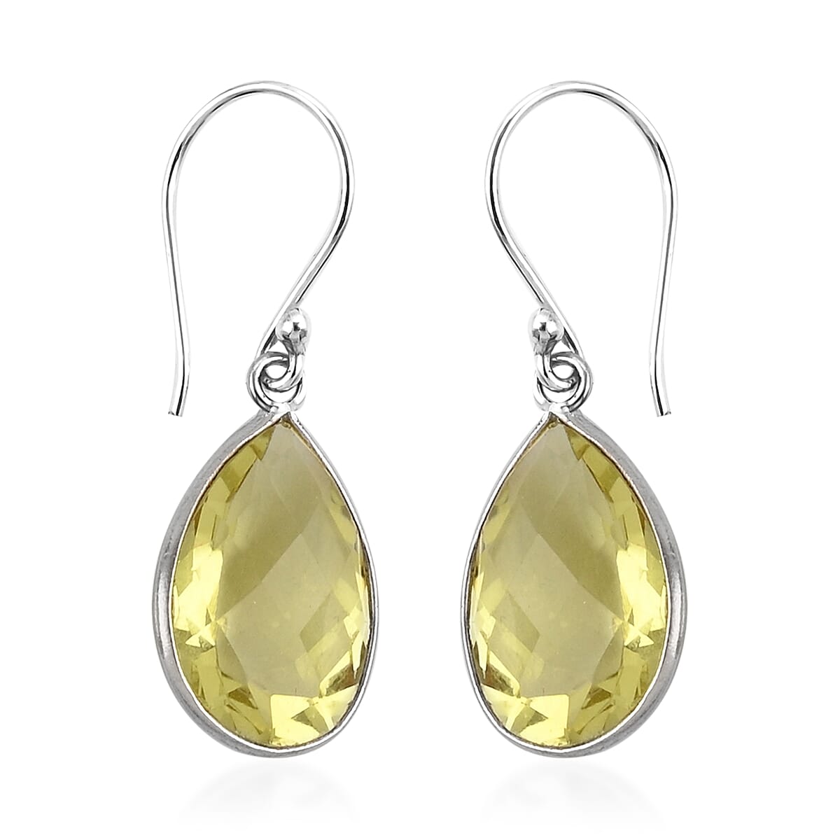 Brazilian Lemon Quartz Earrings in Sterling Silver 8.50 ctw