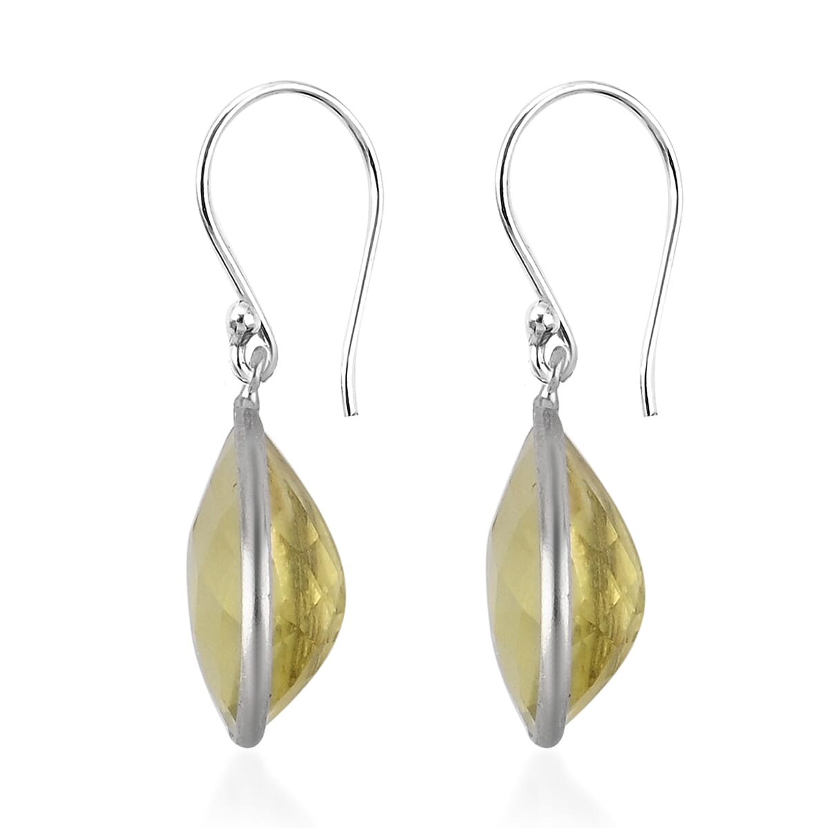 Brazilian Lemon Quartz Earrings in Sterling Silver 8.50 ctw