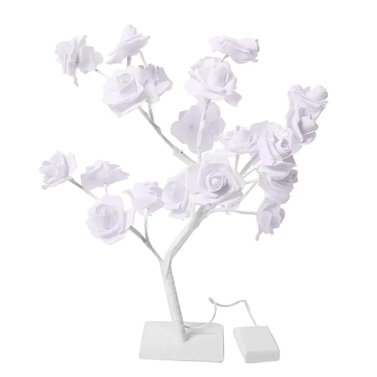 Homesmart White LED Rose Tree Home Decoration 24 LED Lighting, Desk Tree Lamp, Table Lamp Rose Flower, Festival Lamp Creative Gift - White Table Lamp (Battery Not Included) image number 0